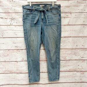 JEN 7 by 7 FOR ALL MAN KIND Tie-Waist Skinny Jeans Light Wash Sz 14